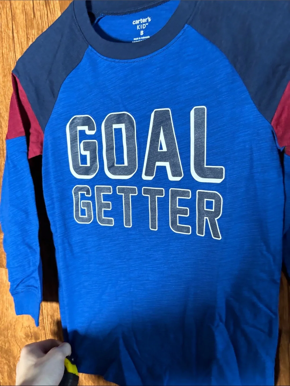 NWT Carter's Blue 'Goal Getter' Colorblock Long Sleeve Tee